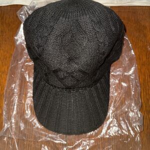 Winter Cable Knit Beanie Baseball Cap-Adult Cold Weather Adjustable Black